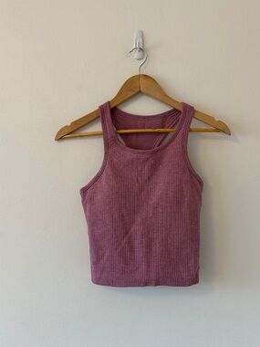 Lululemon Ebb to Street Cropped Racerback Tank Top in Pink